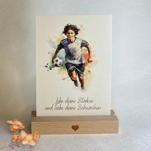 Karte "Fußball" - Stärken & Schwächen lieben | Einzelkarte | Postkarte DIN A6 | Mutmachkarte |  Glaubenssätze | Affirmation | Geschenk