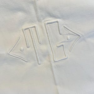 Vintage monogram sheet ‘TG’, French linen
