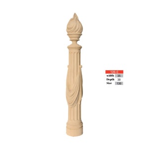 Newel Post, special production, Stair Post, massive embroidered, Newel Cup, custom ladder bollards, Pine wood, Custom newels, Newel cap