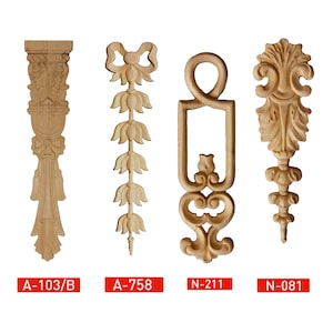 Unpainted Wood Products, Carved Corner, Applique Onlay, Home Wall Corners Embellishments, Rustic Farmhouse Decals