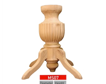 Table Leg, Unpainted Wood, Decorations, Rustic Farmhouse Table Legs, Unpainted Wood Legs