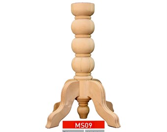 Table Leg, Unpainted Wood, Carved Corner, Belly Table Leg, Home Wall Corners Embellishments, Rustic Farmhouse Decals