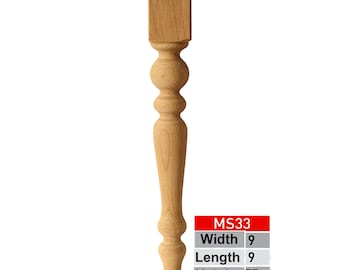Holztischbeine, 4er Set, gedrechselte Holzbeine, Inselbeine, klobige Tischbeine, Esstischbeine, Konsolentischbeine, antike Tischbeine