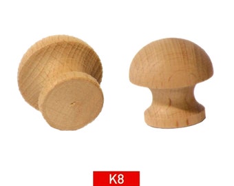 Wooden Handle, Limba Linden Wood - Solid Embroidered - Wood-Carved Appliques- Unpainted Wood Products, Extra Quality