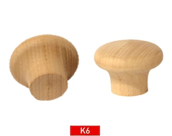 Wooden Handle, Limba Linden Wood - Solid Embroidered - Wood-Carved Appliques- Unpainted Wood Products, Extra Quality