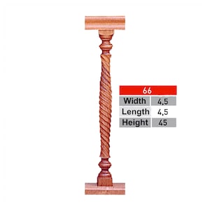Carved Stair Post, special production,  massive embroidered, Newel Cup, custom ladder bollards, Pine wood, Custom newels, spiral