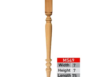 Patas de mesa de comedor, Juego de 4, Patas de mesa torneadas, Patas de mesa de madera, Patas de isla de cocina, Patas de mesa de consola, Patas sin terminar, Patas de granja