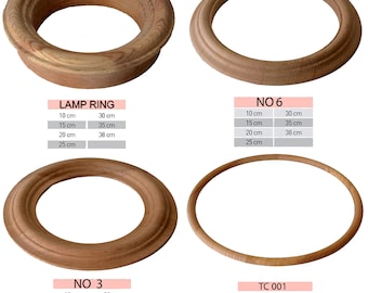 Prodotti decorativi in legno ad anello non verniciati nella gamma da 10 a 40 cm, forniture per applicazioni di intaglio di mobili