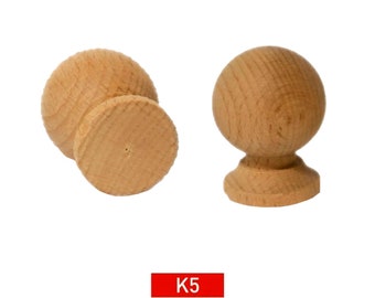 Wooden Handle, Limba Linden Wood - Solid Embroidered - Wood-Carved Appliques- Unpainted Wood Products, Extra Quality