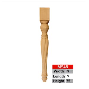 Wooden Table Legs, Set of 4, Turned Wooden Legs, Furniture Legs, Thick Table Legs, Dining Table Legs, Console Table Legs, Antique Table Legs