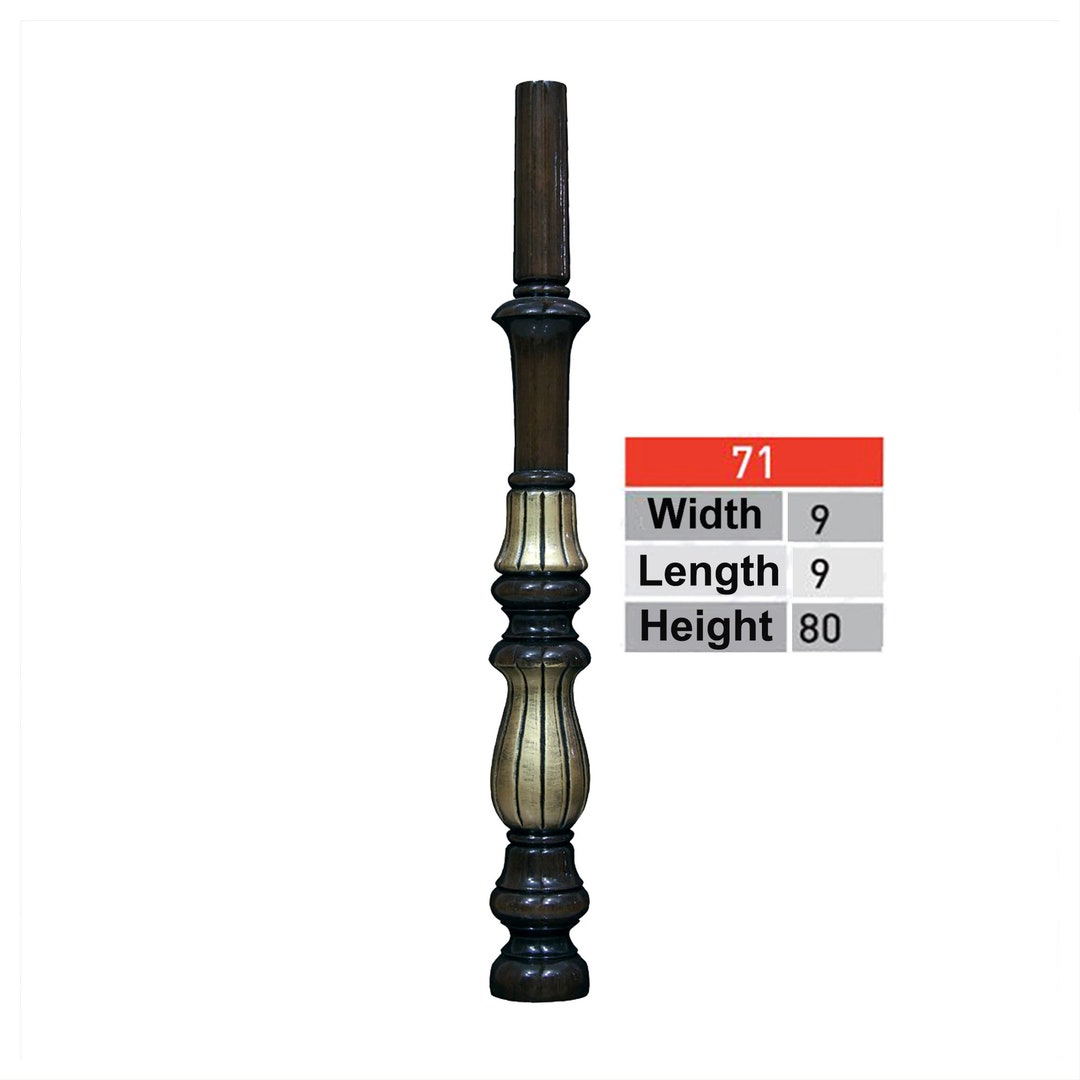 Carved Stair Post Special Production Massive Embroidered Etsy