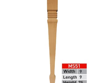 Patas de mesa de comedor, Juego de 4, Patas de mesa torneadas, Patas de mesa de madera, Patas de isla de cocina, Patas de mesa de consola, Patas sin terminar, Patas de granja