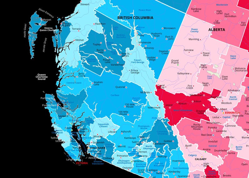 Detailed Map of Canada, Showing All Major Towns & Cities, Rivers and ...