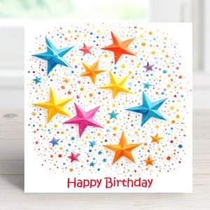 Printable happy birthday card, Colourful birthday greeting, Digital colourful card, Cow animals card, Instant download greeting card
