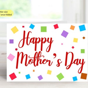 Printable Mothers day card, Mothers day greeting card, Digital colourful card, Instant download card, Mothers day wishes, best mum in world