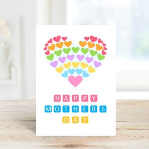 Printable Mothers day card, Mothers day greeting card, Digital colourful card, Instant download card, Mothers day wishes, best mum in world