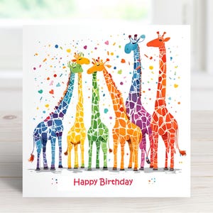 印刷可能なハッピーバースデーカード、カラフルな誕生日の挨拶