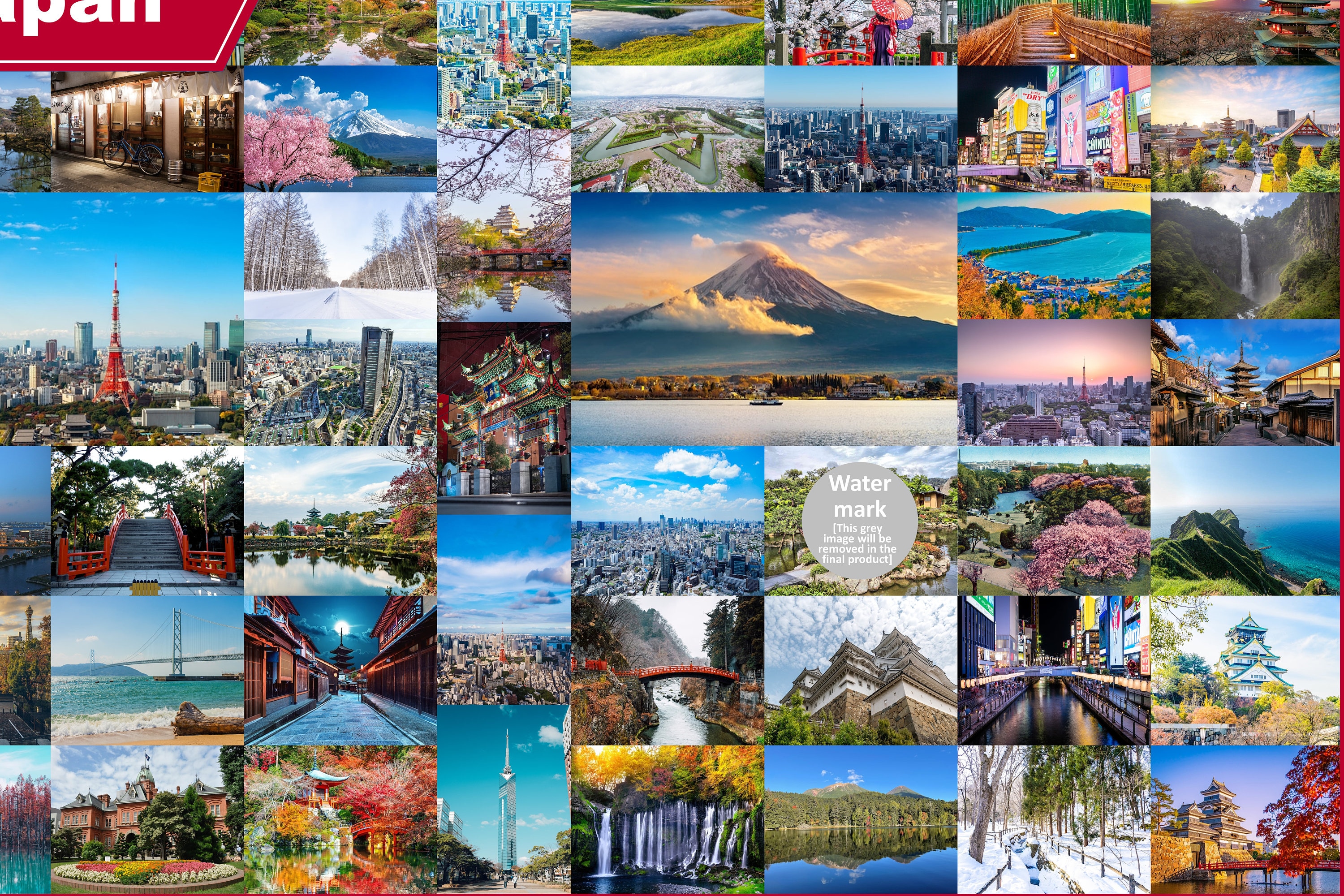Beautiful Japan Poster, Images of Nippon, Large Colourful