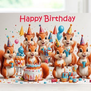 Printable happy birthday card, Colourful birthday greeting, Digital colourful card, Cow animals card, Instant download greeting card