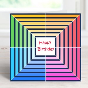 Printable happy birthday card, Colourful birthday greeting, Digital colourful card, Cow animals card, Instant download greeting card