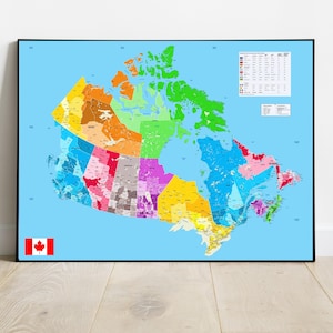 Detailed map of Canada, showing all major towns & cities, roads, rivers and lakes