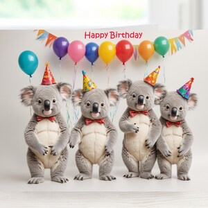 Printable happy birthday card, Colourful birthday greeting, Digital colourful card, Cow animals card, Instant download greeting card
