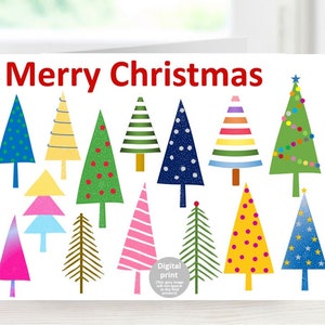 Merry Christmas card, Happy Xmas card, Printable festive card, Digital seasons greetings card, Instant download greeting card, Hanukkah