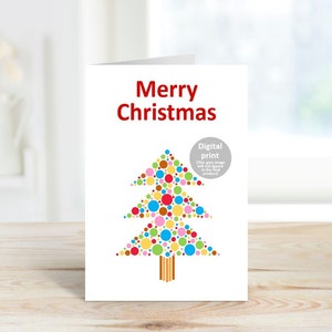 Set of 4 Merry Christmas cards, Happy Xmas card, Printable festive card, Digital seasons greetings card, Instant download greeting, Hanukkah