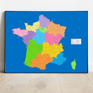 Carte détaillée de France, carte de france, plus grandes villes françaises, Grand décor coloré,Régions et départements français,belle France