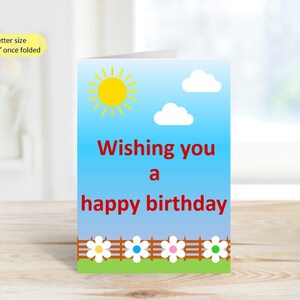 Printable happy birthday card, Colourful birthday greeting, Digital colourful card, Cow animals card, Instant download greeting card