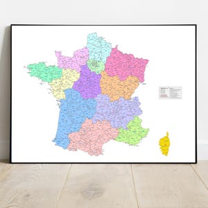 Carte détaillée de France, carte de france, plus grandes villes françaises, Grand décor coloré,Régions et départements français,aimer France