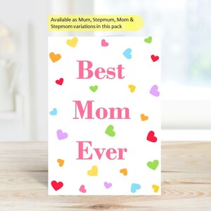 Printable Mothers day card, Mothers day greeting card, Digital colourful card, Instant download card, Mothers day wishes, best mum in world