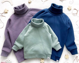 Kids turtleneck sweatshirt | Baby mock neck sweater | Warm boy pullover | Soft girl jumper | Long sleeve turtleneck top | High collar shirts