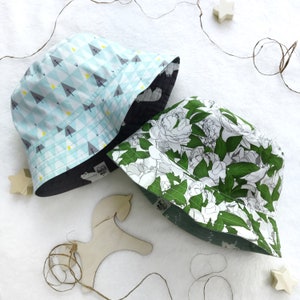 Baby cotton sun hat Bunny bucket hat Bear summer hat Reversible sun hat Cottagecore clothing image 4