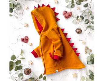 Toddler Jacket - Dinosaur Hoodie for Baby and Kids, Coat with Spikes in 20 Colours