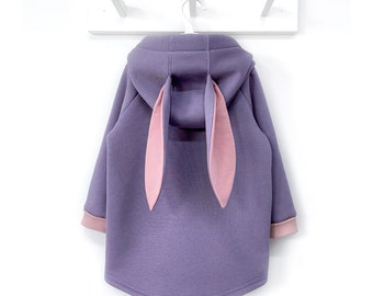 Cappotto con orecchie da coniglietto pasquale - Giacca per neonati e bambini piccoli in 20 colori
