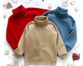 Kids Turtleneck Sweater – Soft Fleece Mock‑Neck Pullover, Unisex, Available in Several Colors