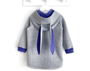 Manteau avec poches pour bébé avec oreilles de lapin de Pâques | Veste lapin de Pâques | Cadeau de Pâques fait main | Veste printanière chaude