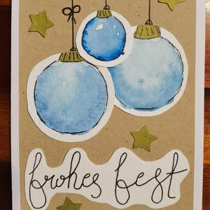 Weihnachtskugeln "frohes Fest" blau