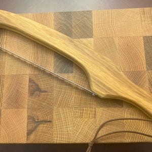Handmade Hickory Wood Bow Bread Knife: Stainless Steel Blade * Veteran Made