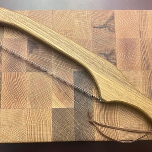 Handmade Oak Wood Bow Bread Knife: Veteran Made