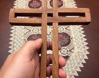 Handmade Hardwood Knotted Cross **Veteran Made