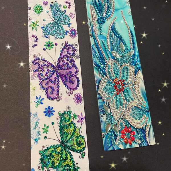 Rhinestone book mark, mosaic print, with tassel, dazzling, jeweled bookmark, bling, dazzling