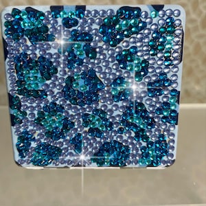 Compact mirror double mirror, decorated with rhinestones, unique gift item, beautiful sparkles, animal print, pocket mirror, purse mirror