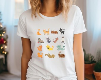 Retro Tattoo Cat T-Shirt: Funny Kitten Graphic Tee, Cat Lover Gift