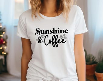 Sunshine & Coffee Graphic T-Shirt - Coffee Lover Gift