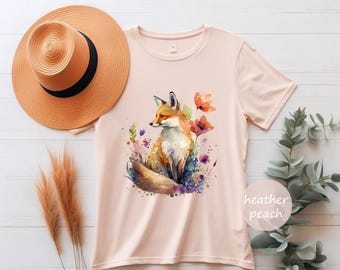 Cute Flower Fox Shirt Vintage Floral Animal Shirt Woodland Lover Gift Fairycore Tee Fox Shirt Goblincore Shirt Unhinged T shirt