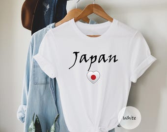 Japan Flag Heart T-Shirt: Tokyo Souvenir Tee
