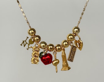 14Kソリッドゴールド「I Love NY」ペンダントネックレス：ステート