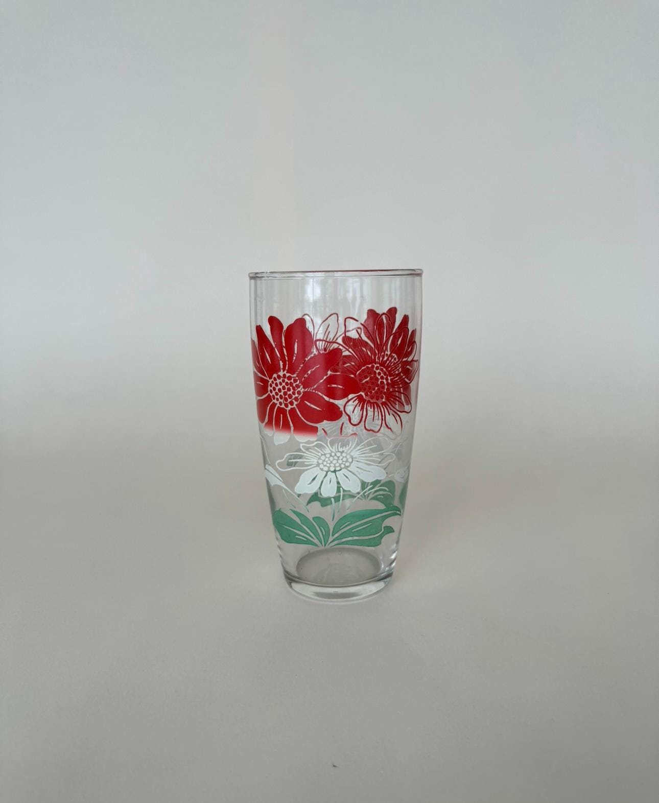 Vintage MCM Swanky Swig Flower 6 Piece Glass Tumbler Set Kraft Foods ...